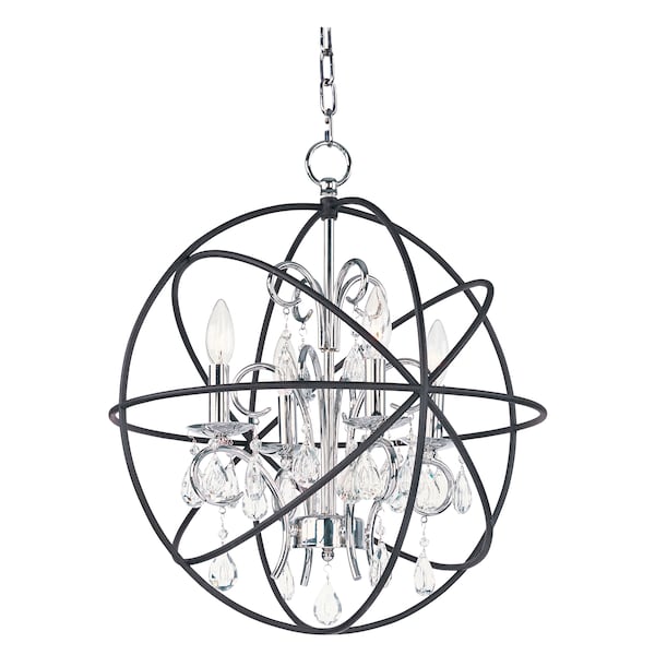 Maxim Lighting Orbit 4-Light 19" Wide Anthracite / Polished Nickel Pendant Light 25142ARPN - main